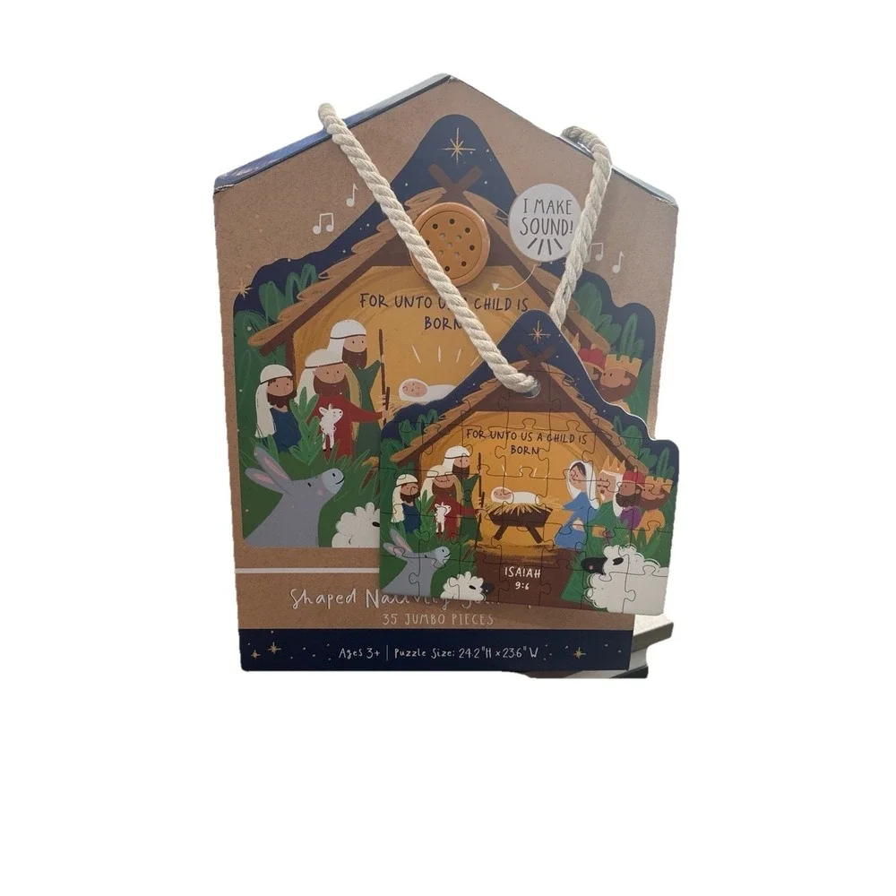 Mud Pie Shaped Nativity Sound Puzzle For Unto Us A Child Is Born Christmas